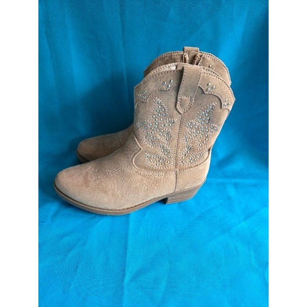 Art Class Elma Girls Western Boots - Tan - Girls size 1 - NEW